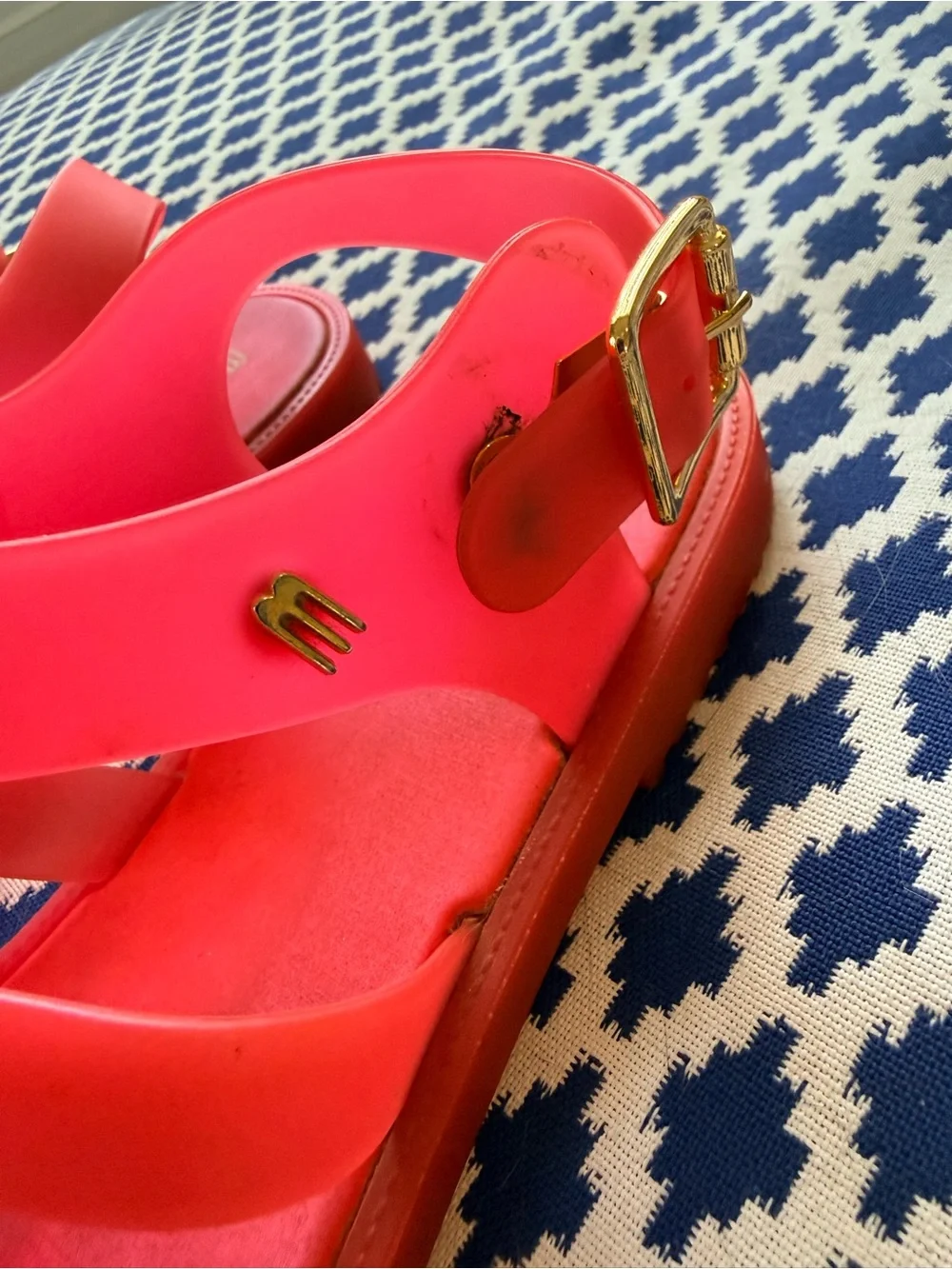 Melissa Flox Neon Pink Jelly Gladiator Sandals – Size 8